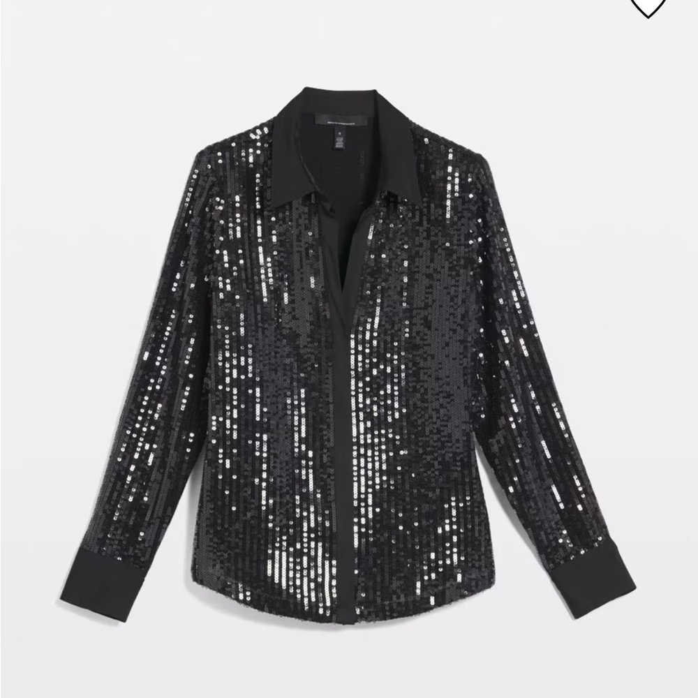 White House black market  Sequin Button-up
